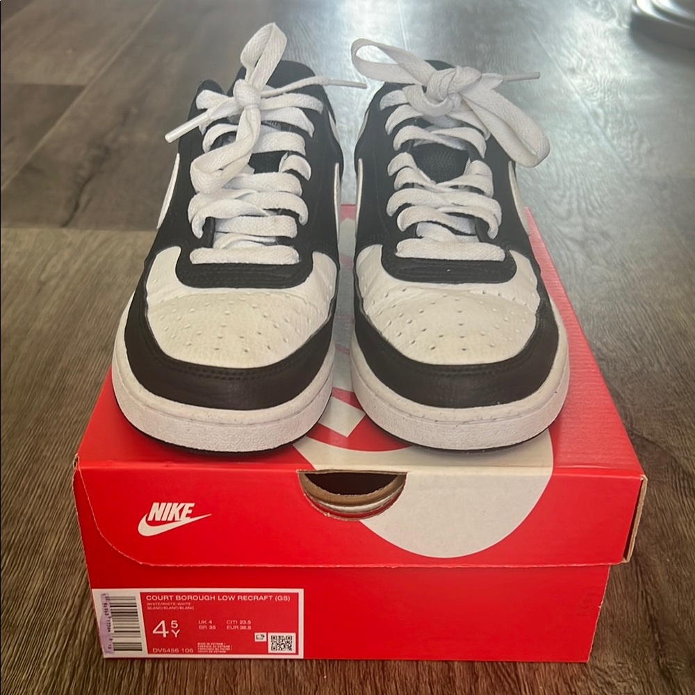 Nike Kids Black Court Borough Low Recraft Sneakers